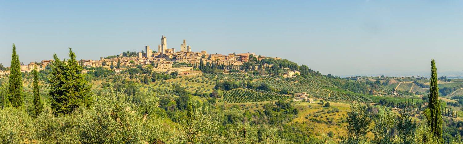 Panorámica de San Gimignano. Las panorámicas son clave al preparar un viaje fotográfico